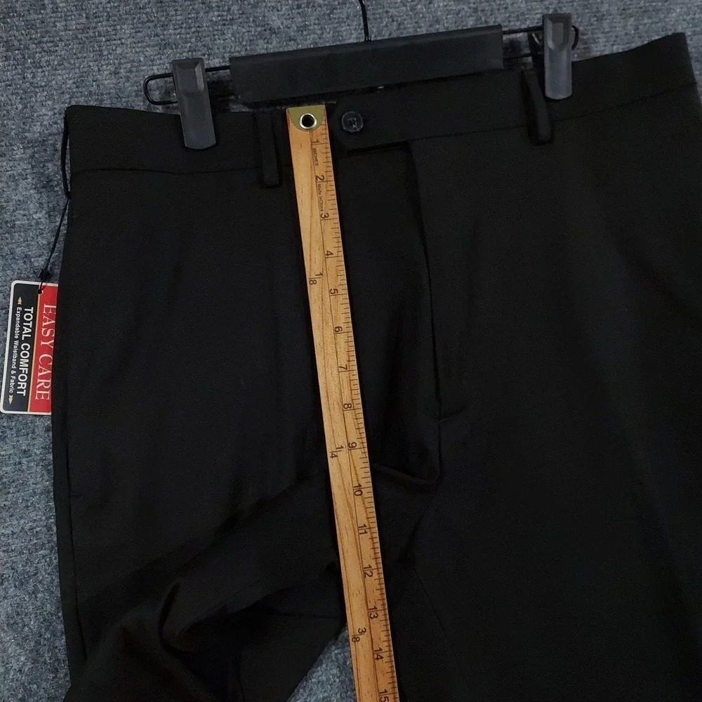NEW Savane Pants Mens 34x30 Black Select Edition Dress Easy Care Comfort Stretch